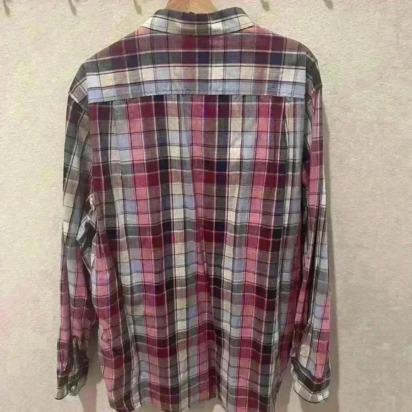 Tasso Elba Checked Button Down Long Sleeve Shirt XXL - Picture 2 of 4
